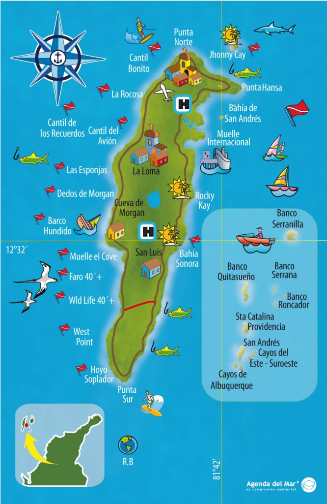 Mapa Turístico de San Andrés